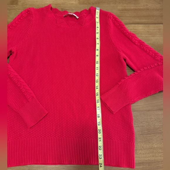 LOFT EUC Size Small Women's Red Sweater With Detail - Picture 6 of 7
